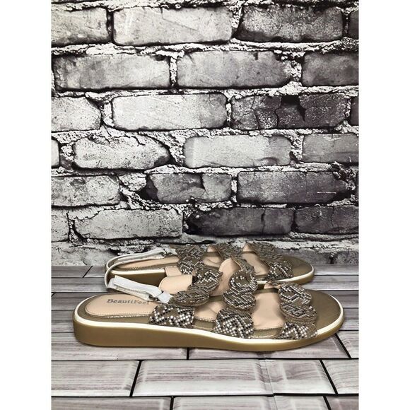 Beautifeel Taupe Patent Leather White Dotted Strap Sandals Women’s Sz 41EU/10.5M - Picture 8 of 16